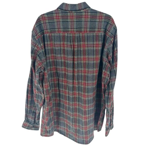 LL Bean Shirt Mens XL Tall Gray Plaid Soft Flannel Long Sleeve Traditional Fit - Picture 2 of 16